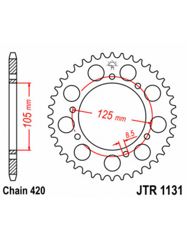 Kit chaîne JT/JT 420HDR 11/60 - couronne standard