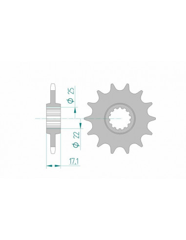 Kit chaîne AFAM 520XMR3 14/41 standard - couronne standard