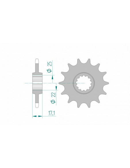 Kit chaîne AFAM 520XMR3 14/41 standard - couronne standard