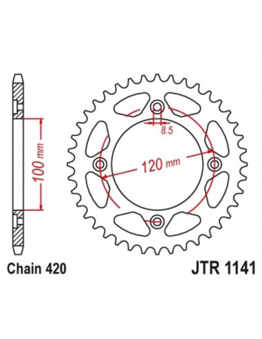 Kit chaîne JT/JT 420HDR 11/50 - couronne standard