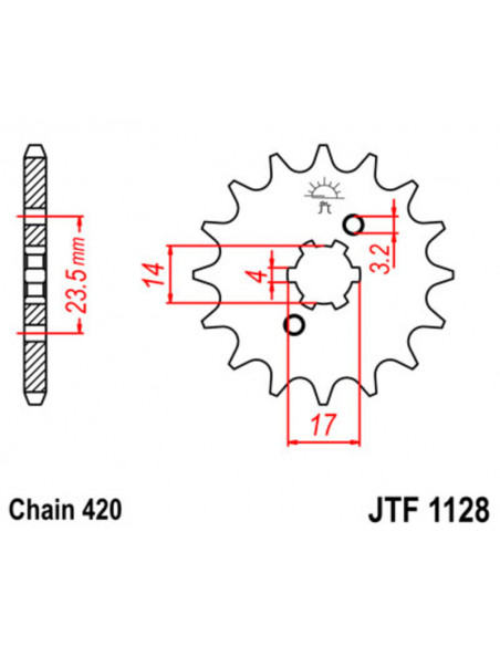 Kit chaîne JT/JT 420HDR 11/53 - couronne standard