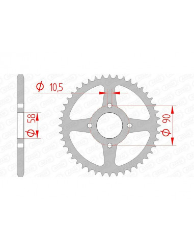 Kit chaîne AFAM 520XLR2 13/41 standard - couronne standard
