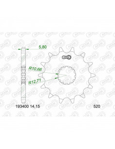 Pignon AFAM acier standard 193400 - 520