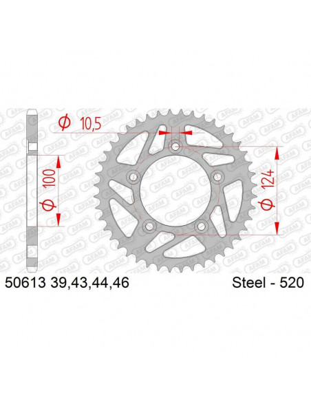 Couronne AFAM acier standard 50613 - 520