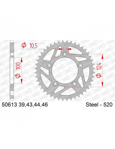 Couronne AFAM acier standard 50613 - 520