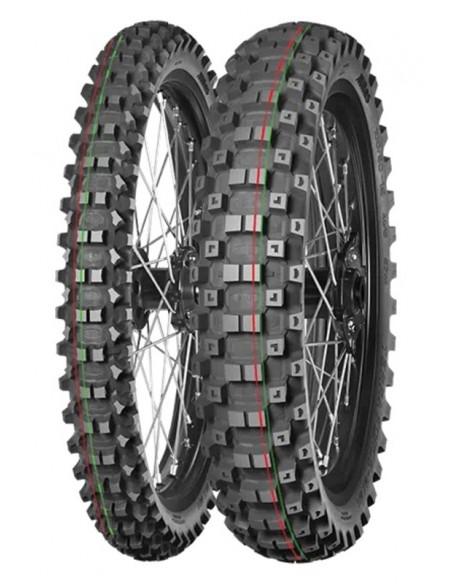 Pneu MITAS TERRA FORCE-MX MH 110/90-19 NHS 62M TT MEDIUM TO HARD RED GREEN