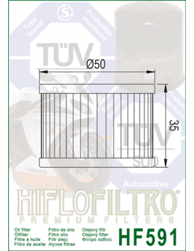 Filtre à huile HIFLOFILTRO - HF591