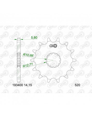 Kit chaîne AFAM 520XMR3 14/47 standard - couronne standard