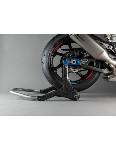 Béquille de stand arrière LIGHTECH support rouleaux - carbone