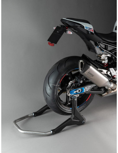 Béquille de stand arrière LIGHTECH support rouleaux - carbone