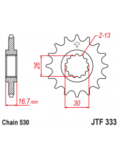 Pignon JT SPROCKETS acier anti-bruit 333 - 530 2
