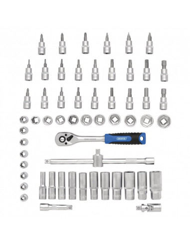 Jeu de douilles et d'embouts métriques DRAPER HI-TORQ®, 3/8" Sq. Dr. (58 pièces)