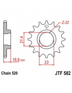 Pignon JT SPROCKETS acier anti-bruit 582 - 520
