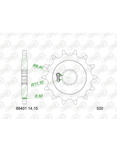 Pignon AFAM acier standard 88401 - 520 2