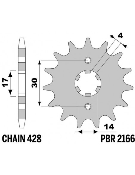 Pignon PBR acier standard 2166 - 428