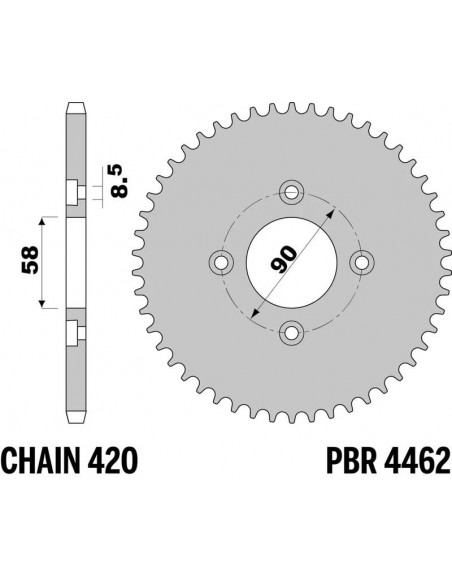 Couronne PBR acier standard 4462 - 420