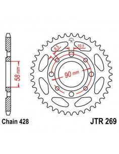 Couronne JT SPROCKETS acier standard 269 - 428 2