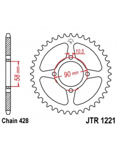 Couronne JT SPROCKETS acier standard 1221 - 428 2