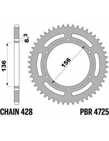 Couronne PBR acier standard 4725 - 428