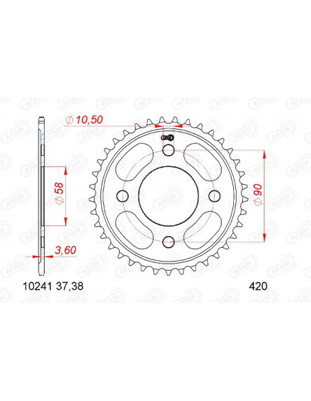 Couronne AFAM acier standard 10241 - 420