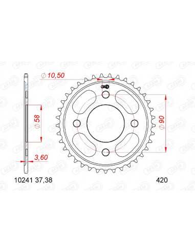 Couronne AFAM acier standard 10241 - 420