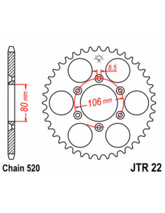 Couronne JT SPROCKETS acier standard 22 - 520 2