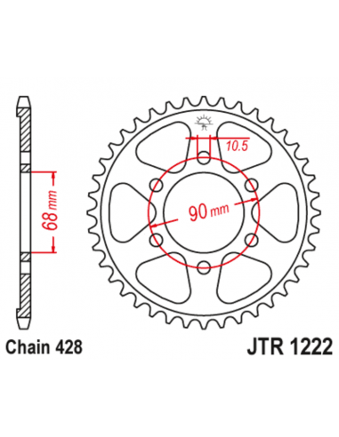 Couronne JT SPROCKETS acier standard 1222 - 428