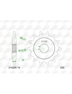 Pignon AFAM acier standard 214200 - 520 2