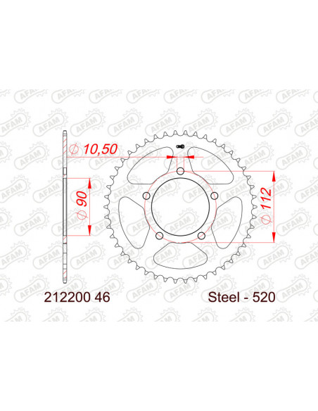Couronne AFAM acier standard 212200 - 520