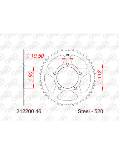 Couronne AFAM acier standard 212200 - 520