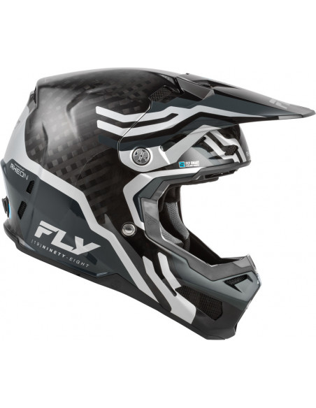 Casque FLY RACING Formula S Carbon Byte - Black Carbon/gris/argent