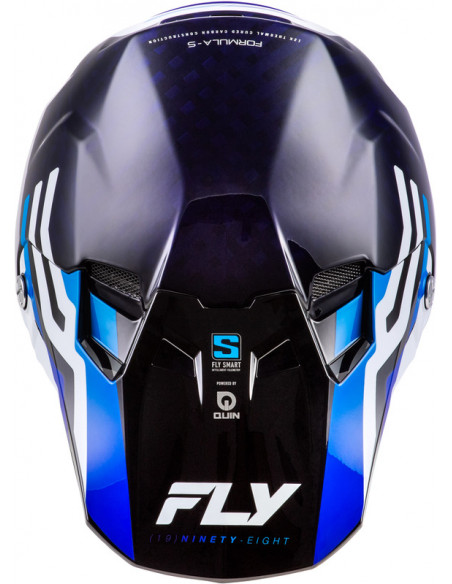 Casque FLY RACING Formula S Carbon Byte - Blue Carbon/blanc