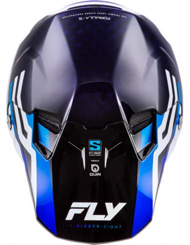 Casque FLY RACING Formula S Carbon Byte - Blue Carbon/blanc