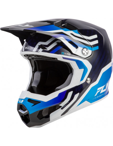 Casque FLY RACING Formula S Carbon Byte - Blue Carbon/blanc