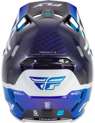 Casque FLY RACING Formula S Carbon Byte - Blue Carbon/blanc