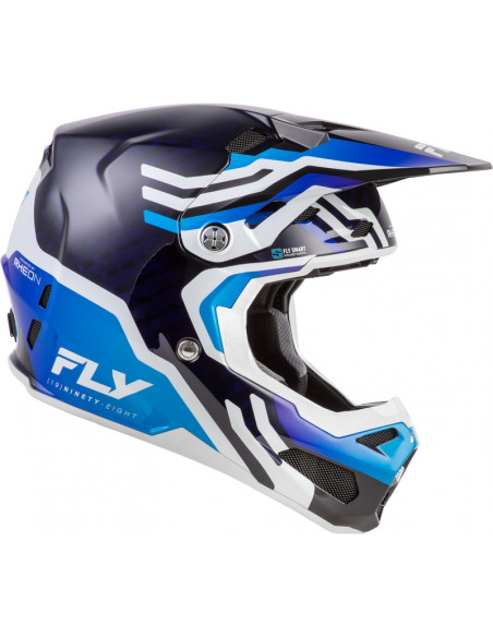 Casque FLY RACING Formula S Carbon Byte - Blue Carbon/blanc