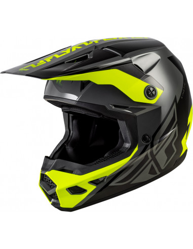 Casque FLY RACING Kinetic Crest - gris/noir/jaune fluo