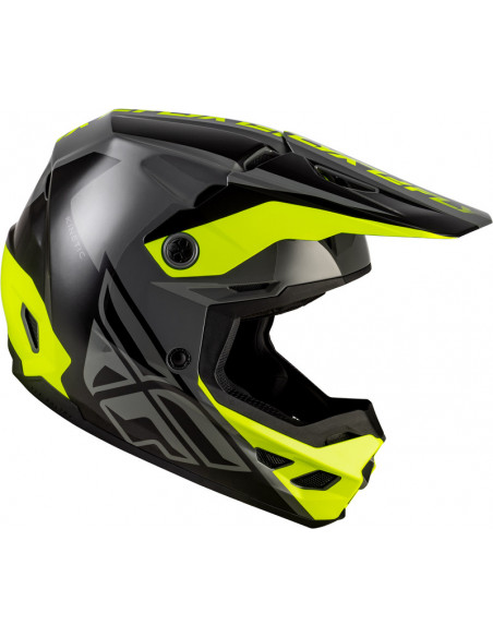Casque FLY RACING Kinetic Crest - gris/noir/jaune fluo