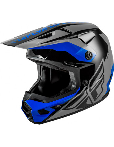 Casque FLY RACING Kinetic Crest - gris/noir/bleu