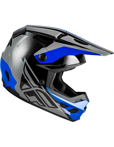 Casque FLY RACING Kinetic Crest - gris/noir/bleu