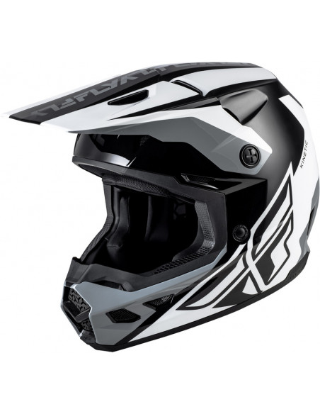 Casque FLY RACING Kinetic Crest - noir/blanc/gris