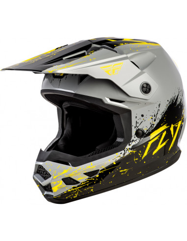 Casque enfant FLY RACING Kinetic Drip - gris/noir/jaune