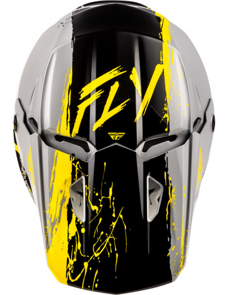 Casque enfant FLY RACING Kinetic Drip - gris/noir/jaune