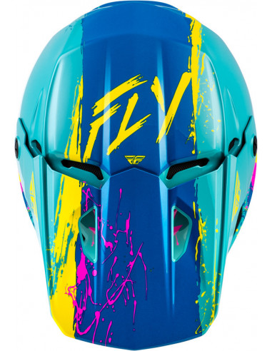 Casque enfant FLY RACING Kinetic Drip - turquoise/rose/jaune