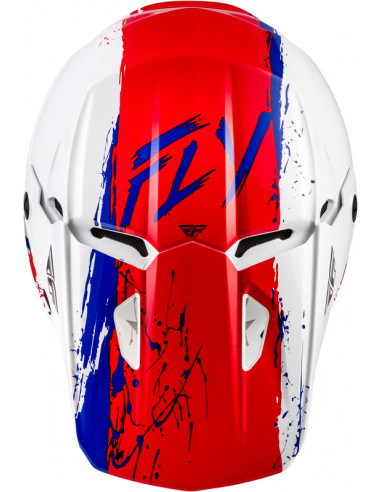 Casque enfant FLY RACING Kinetic Drip - rouge/blanc/bleu