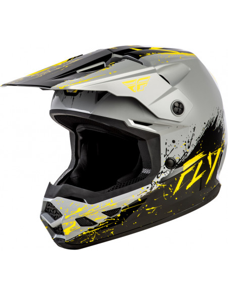 Casque enfant FLY RACING Kinetic Drip - gris/noir/jaune