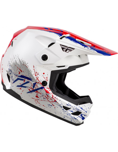 Casque enfant FLY RACING Kinetic Drip - rouge/blanc/bleu