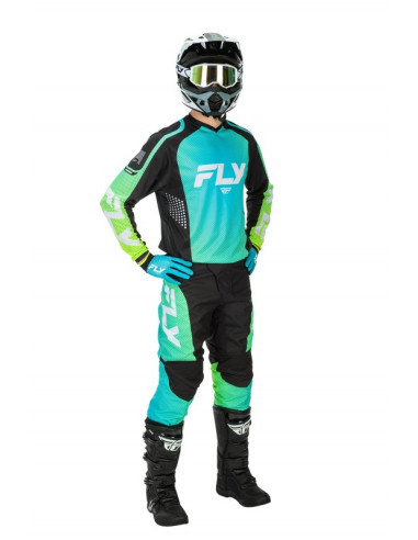 Gants FLY RACING F-16 - Aqua/noir/blanc
