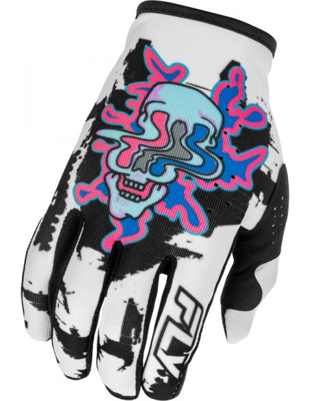Gants enfant FLY RACING Lite Warp Special Edition - blanc/bleu/rose