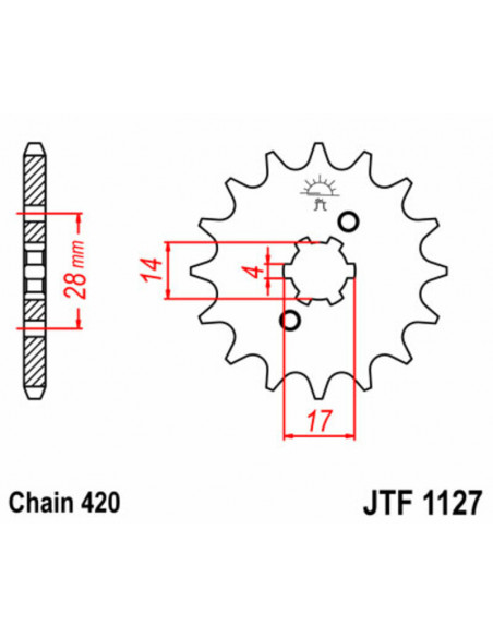 Pignon JT SPROCKETS acier standard 1127 - 420
